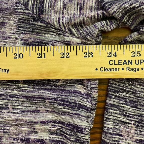 Weekends By Chico's 3 Metallic Purple Long Sleeve Holiday Seasonal Floral Blouse - Picture 6 of 10